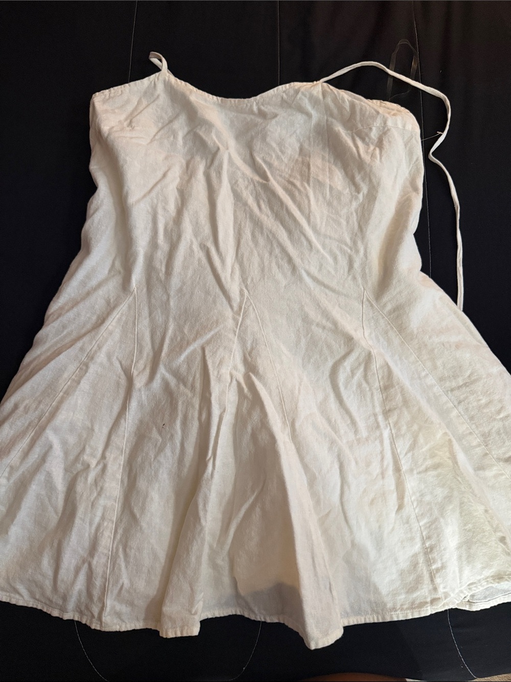 a new day Cream Linen Spaghetti Strap Sundress